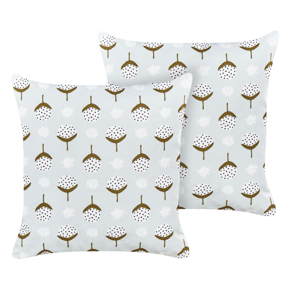 Set of 2 Outdoor Cushions CUNEO Geometric Pattern 45 x 45 cm Green