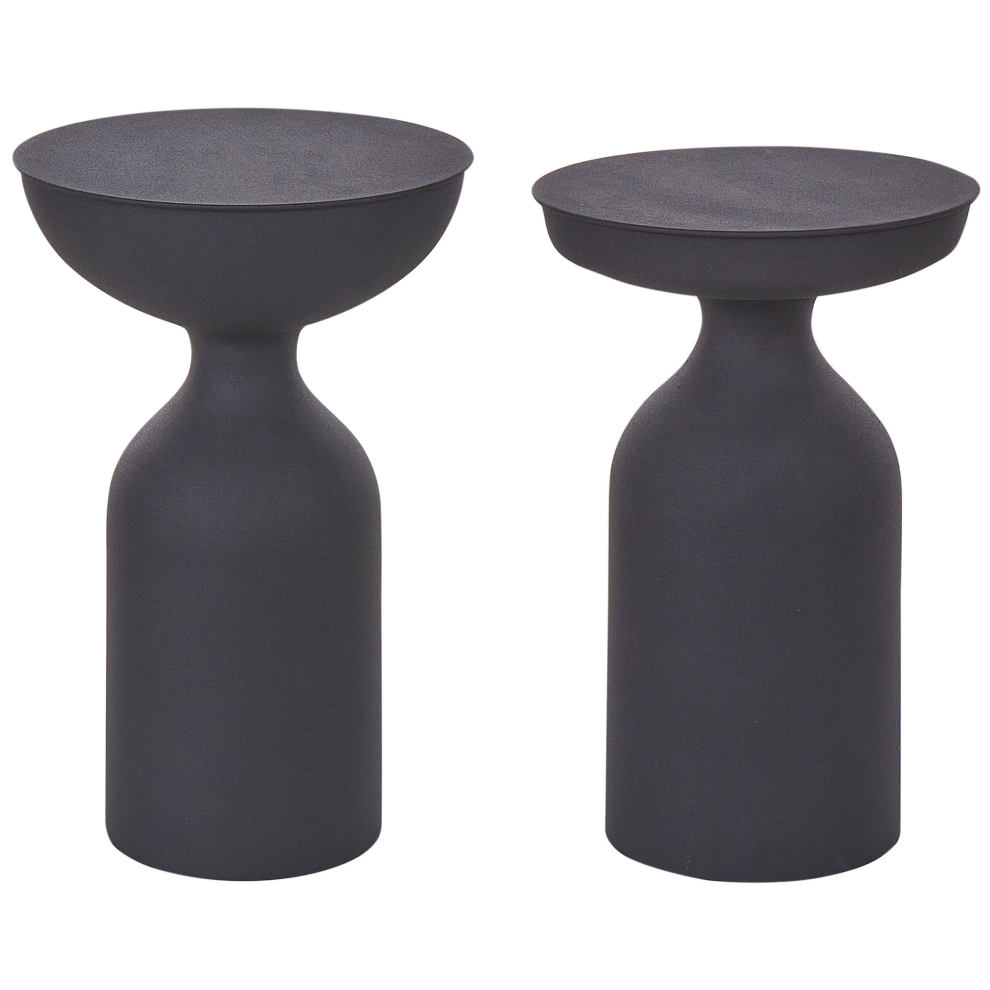 Set of 2 Side Tables COTA/TENJO Metal Black