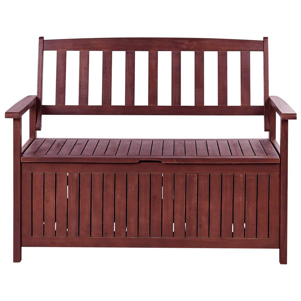 Garden Bench SOVANA 120 cm with Storage Acacia Wood Dark Red