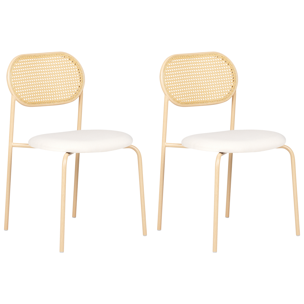 Set of 2 Dining Chairs ADAVER Metal Light Brown