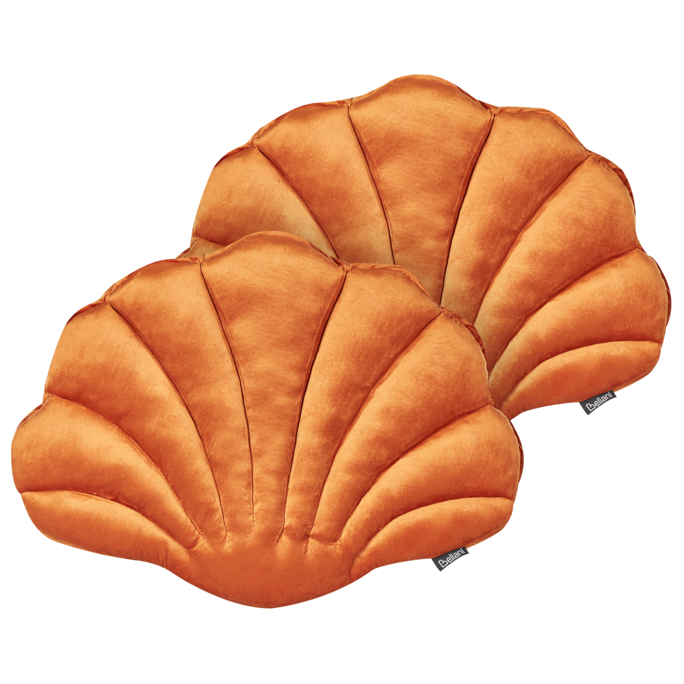 Set of 2 Decorative Cushions CONSOLIDA Velvet 47 x 35 cm Orange Solid