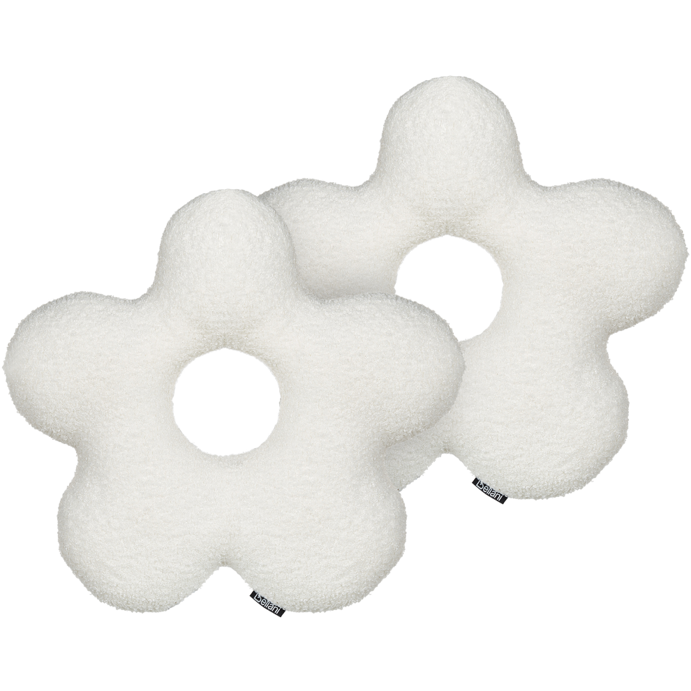 Set of 2 Decorative Cushions CAMPONULA Boucle 40 x 40 cm Off-White Solid
