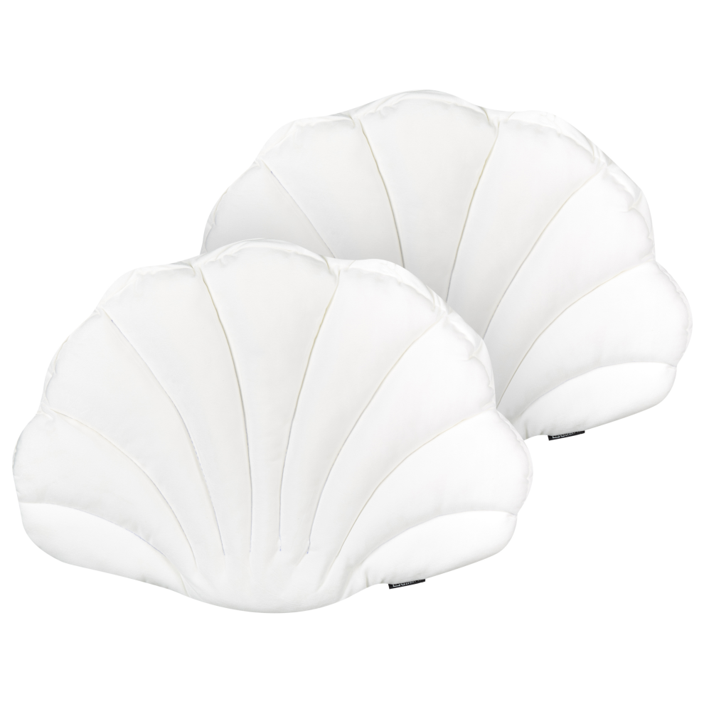 Set of 2 Decorative Cushions CONSOLIDA Velvet 47 x 35 cm Off-White Solid
