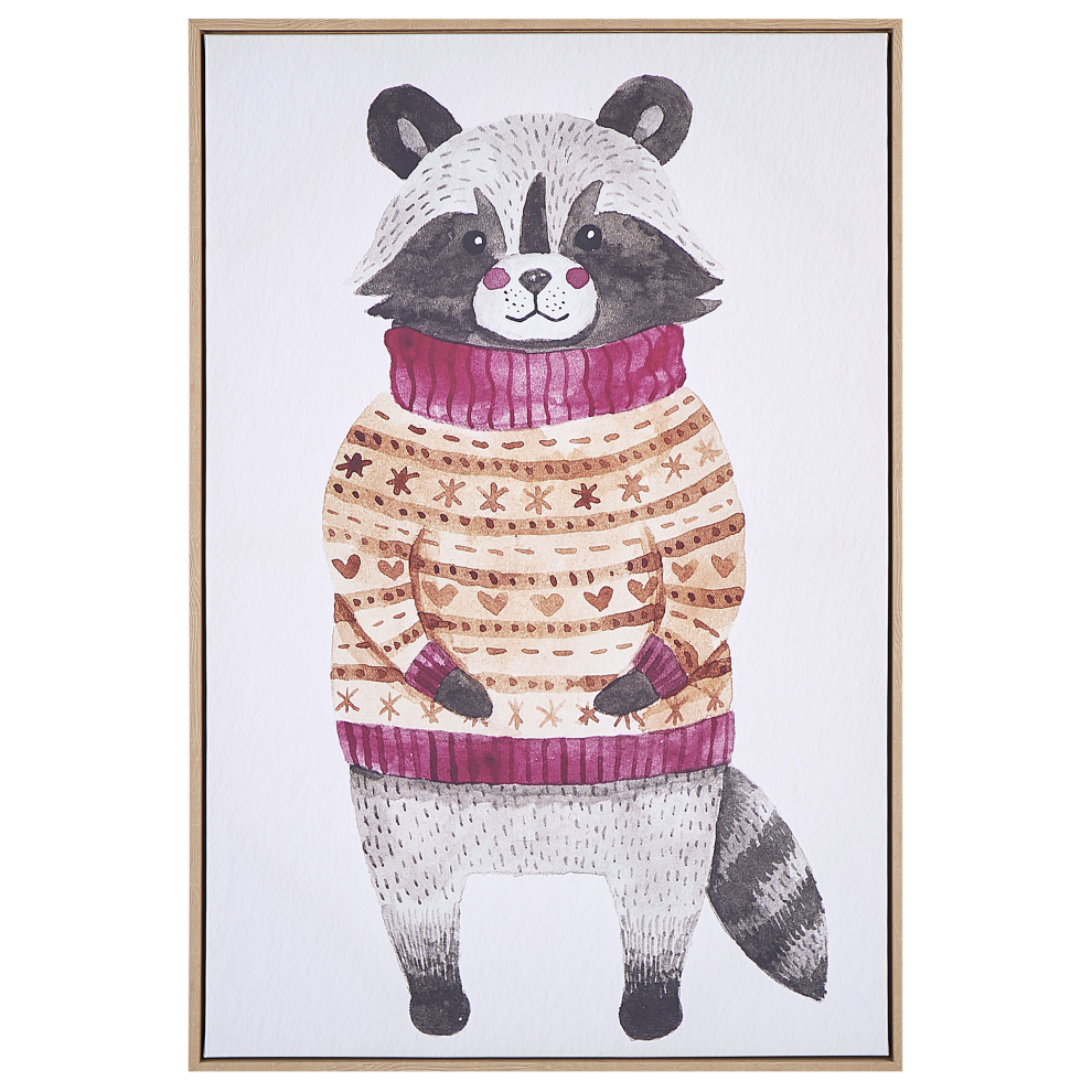 Canvas CAMPLI Animal Motif 63 x 99 cm Grey