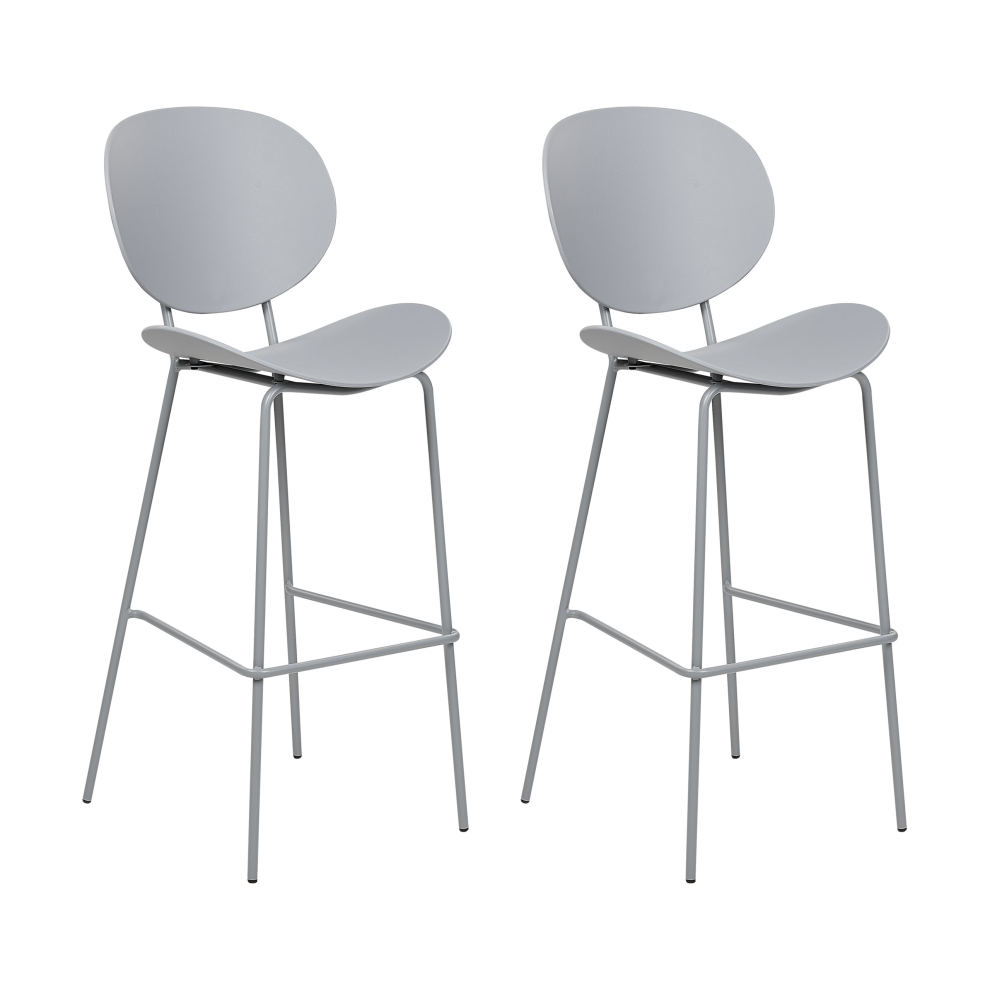 Set of 2 Bar Chairs SHONTO Light Grey