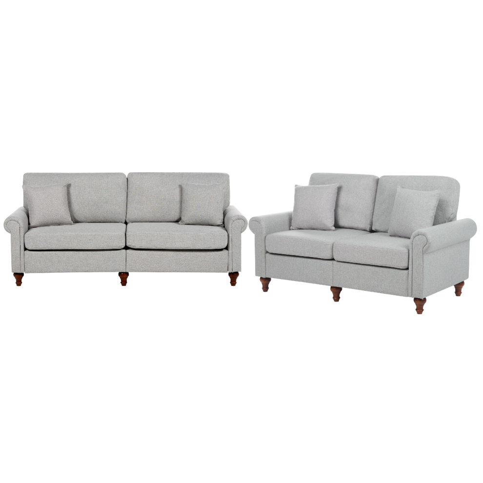 Living Room Set GINNERUP Fabric Light Grey 5 Seater