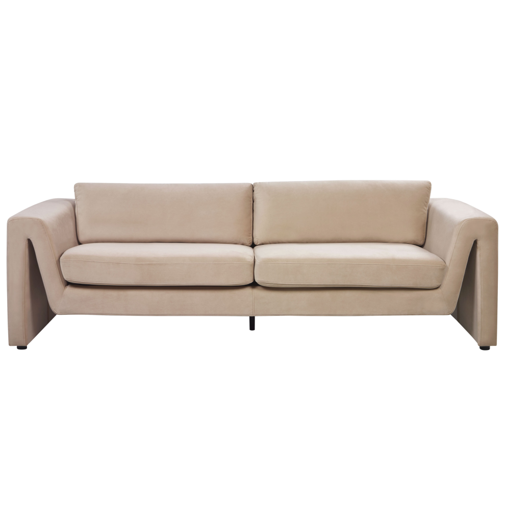 Sofa MAUNU Velvet Sand Beige 3 Seater