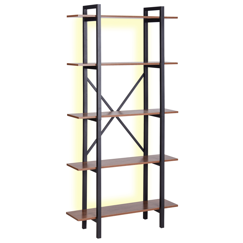 5 Tier Bookcase DARBY 180 cm Dark Brown