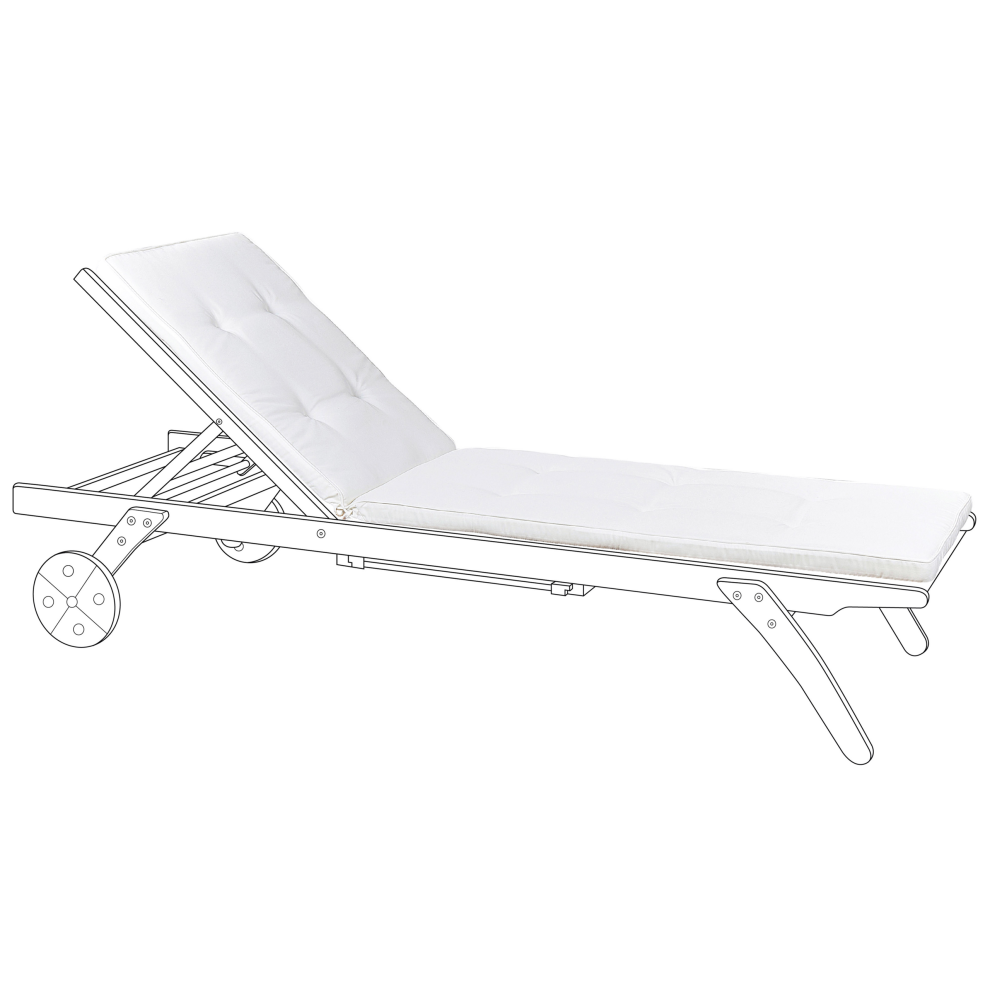 Sun Lounger Pad Cushion CESANA 192 x 56 cm Off-White