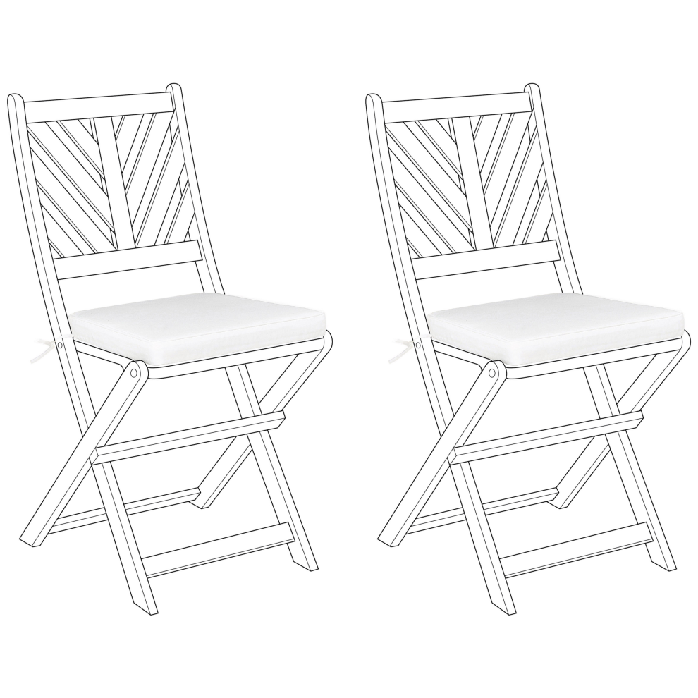 Set of 2 Garden Chair Cushions TERNI 37 x 34 cm Off-White