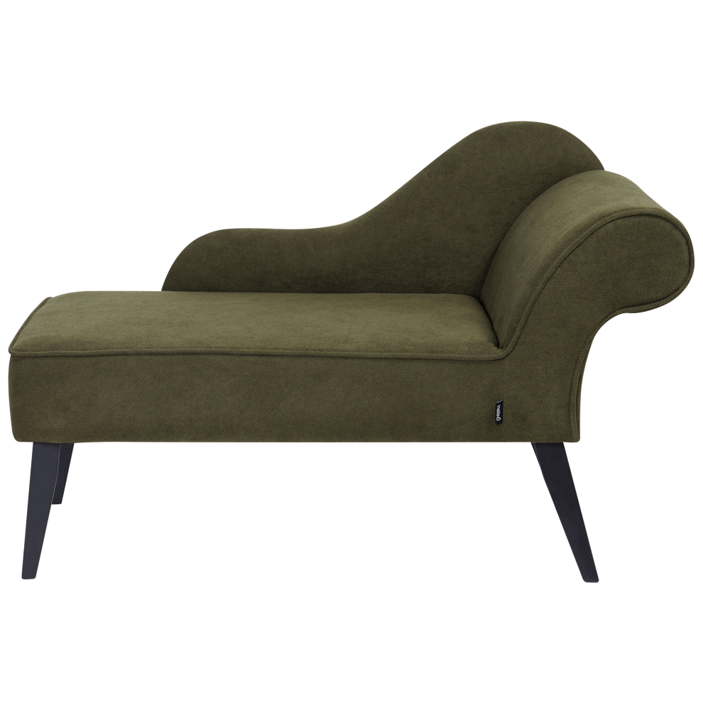 Right Hand Chaise Lounge BIARRITZ Fabric Olive Green
