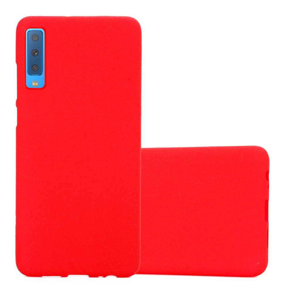 (FROST RED) Cadorabo Case for Samsung Galaxy A7 2018 Cover Matt Protection TPU Silicone Gel Back case-image-OPC-P8RN5WG-NEW