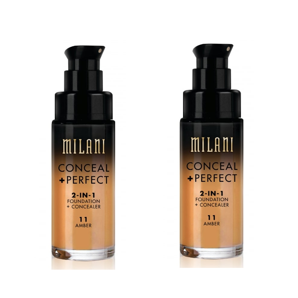 Milani Conceal And Perfect 2 In 1 Foundation + Concealer Amber 30ml x2