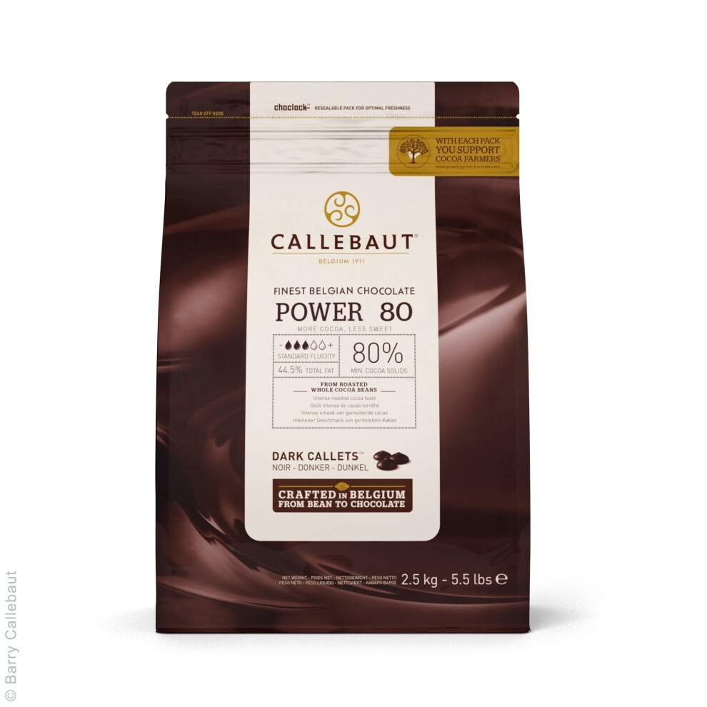 Callebaut Power 80 Dark chocolate (80%) buttons 2.5kg