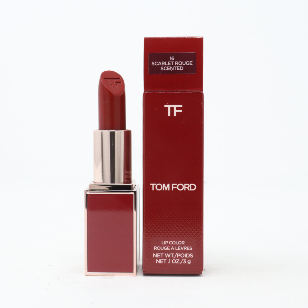 (16 Scarley Rouge Scented) Tom Ford Lip Color 0.1oz/3g New In Box Full Size