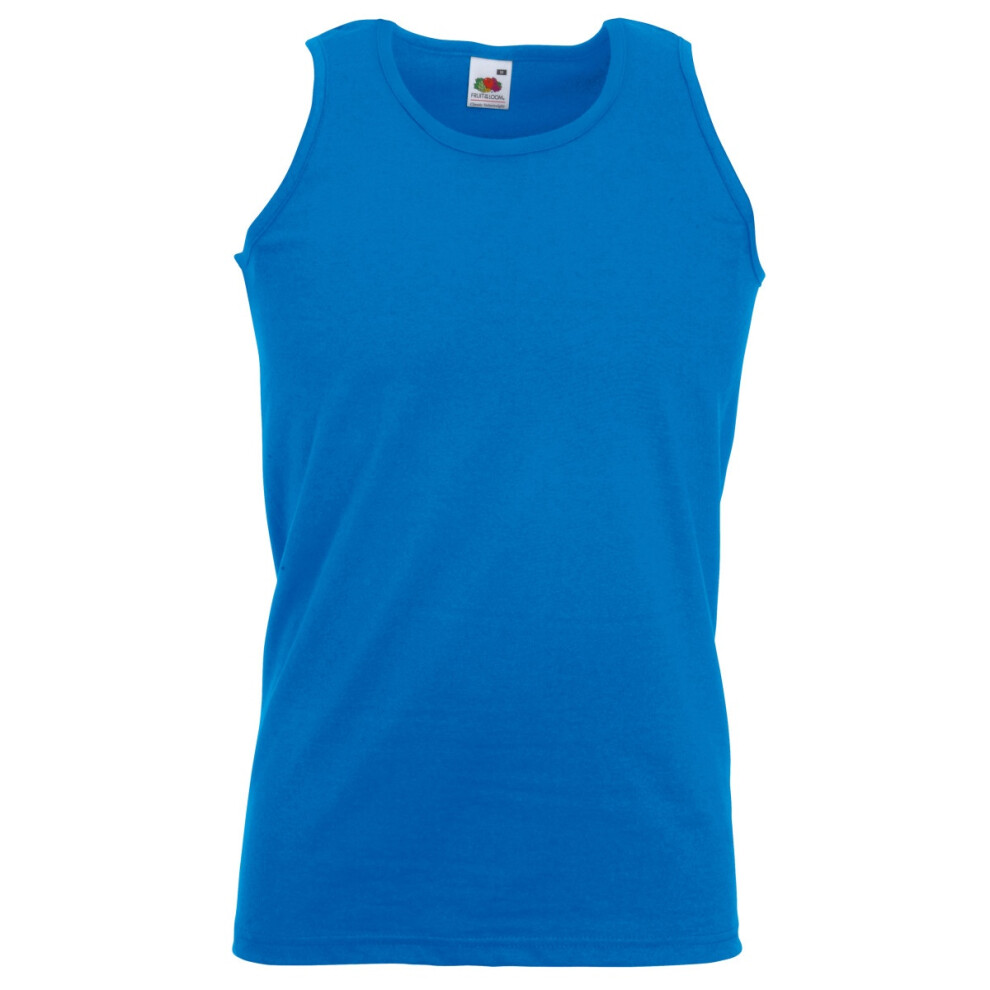 (XL, Royal) Fruit Of The Loom Mens Athletic Sleeveless Vest / Tank Top
