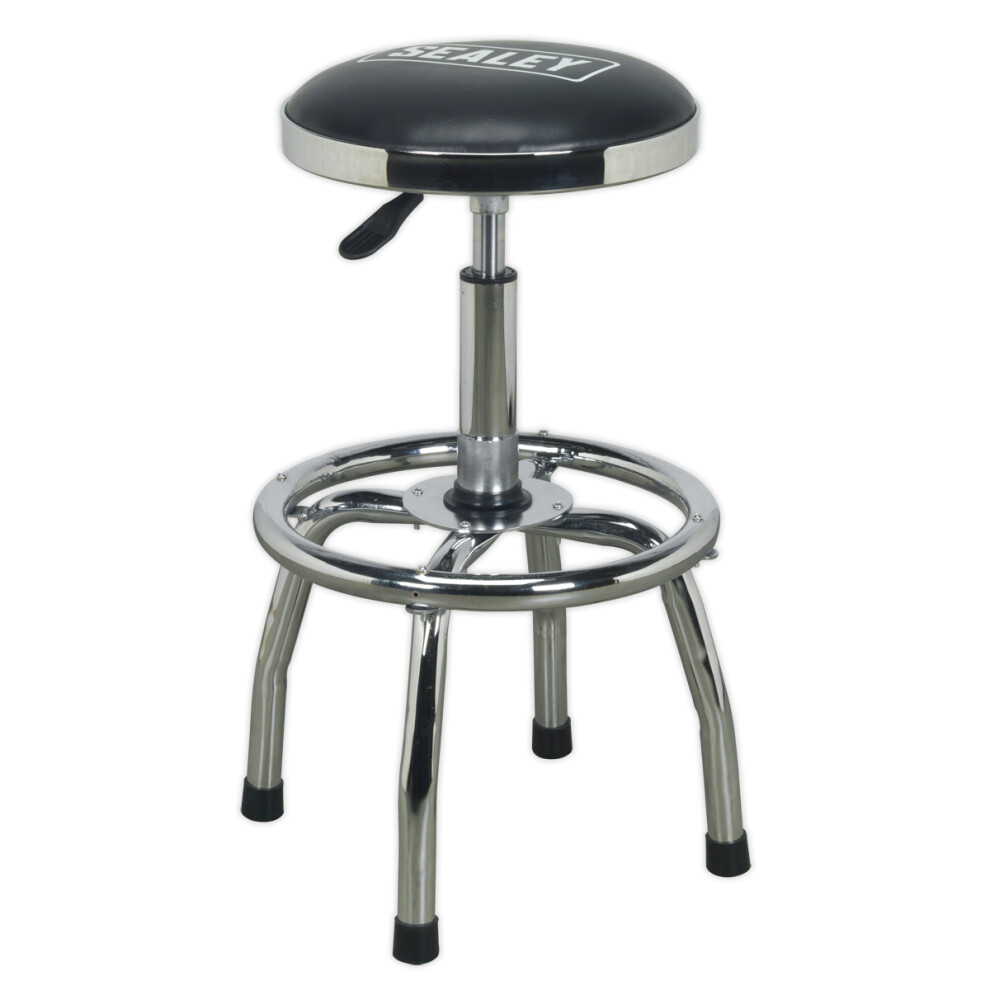 Sealey Scr17 Workshop Stool Heavy-Duty Pneumatic Adjustable Height Swivel Seat