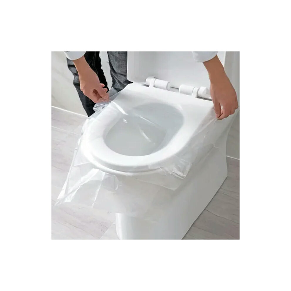 (white) 50 Pcs/Bag Travel Disposable Toilet Seat Covers Mat Toilet Paper Pad 100% Waterproof For Travel/Camping Bathroom