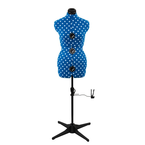Adjustable Dressmakers Dummy - Duck Egg Blue Polka Dot. Available in 4 Sizes. 1