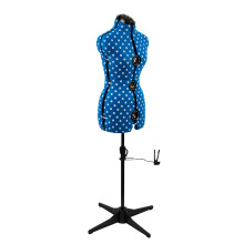 Adjustable Dressmakers Dummy - Duck Egg Blue Polka Dot. Available in 4 Sizes.