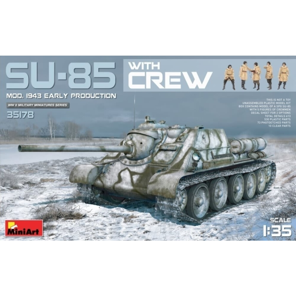 Miniart Min35178 1:35 Su-85 Spg Mod.1943 With Crew (Early) - Plastic Model Kit