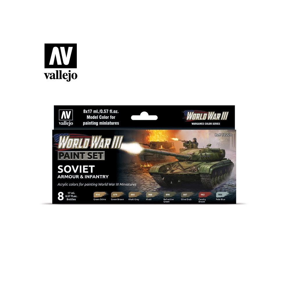 VAL70221 - AV Vallejo Model Color Set - WWIII Soviet Armour&Infantry