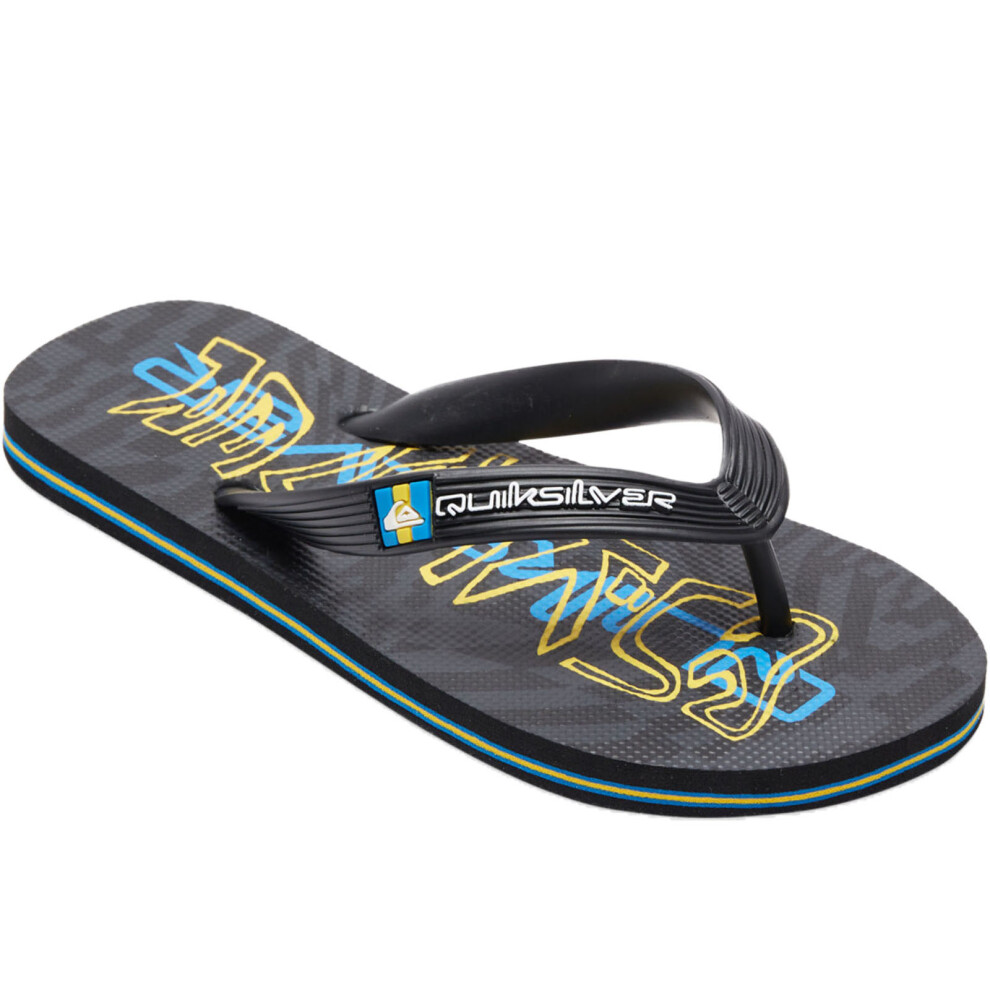 (5 UK, Anthracite) Quiksilver Kids Molokai Summer Beach Sandals Thongs Flip Flops