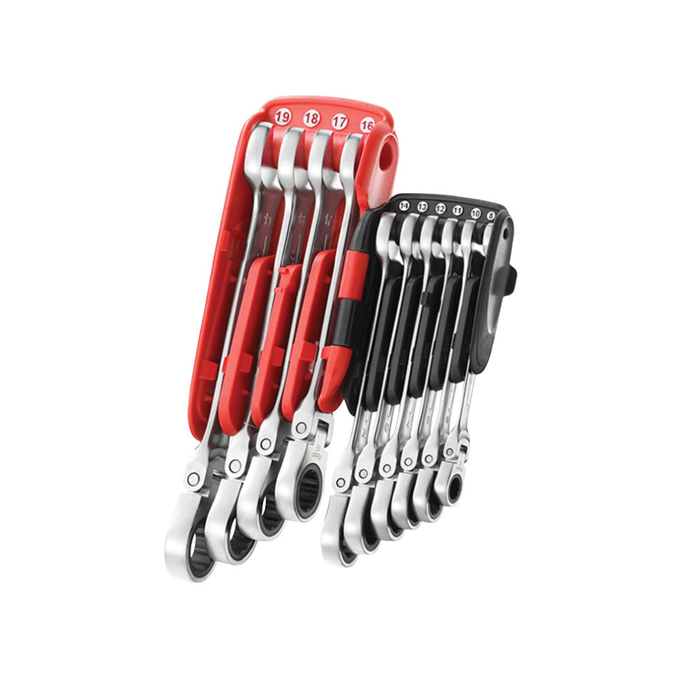 Facom 467BF.JP10PB Ratchet Combination Flexi Wrench Set, 10 Piece