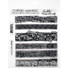Tim Holtz Cling Stamps 7"X8.5"-Eclectic Edges CMS-399