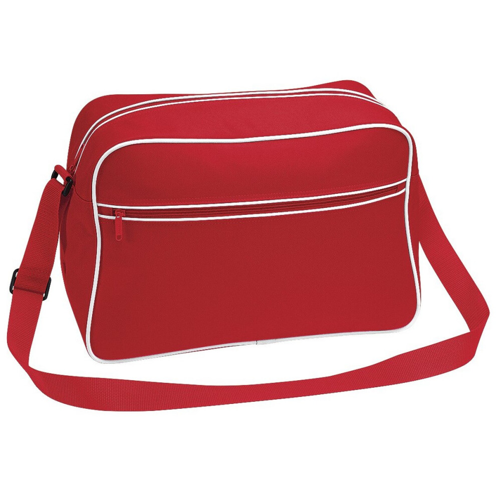 (One Size, Classic Red/White) Bagbase Retro 18L Shoulder Bag