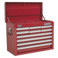 Sealey Ap33109 Topchest 10 Drawer With Ball Bearing Runners - Red
