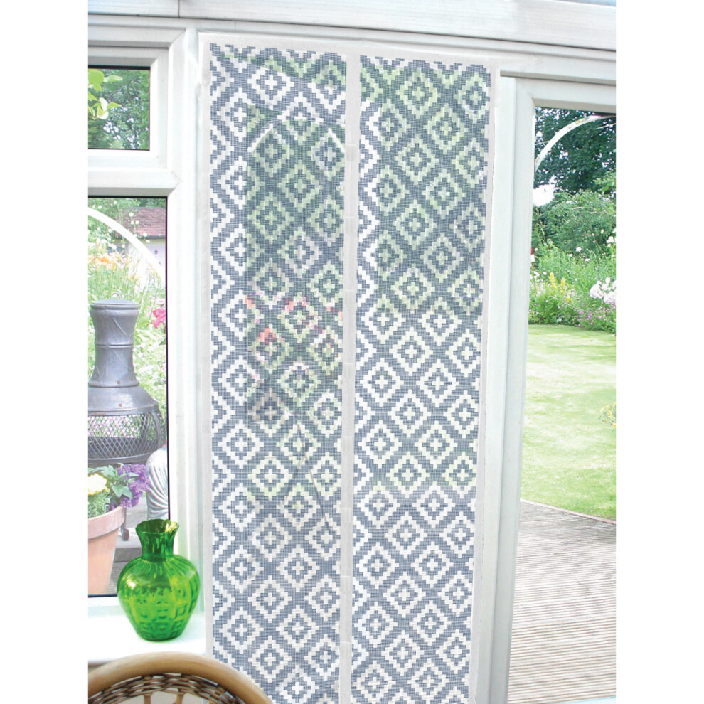 Country Club Magnetic Door Screen Tribal Geo Navy 5060724415714