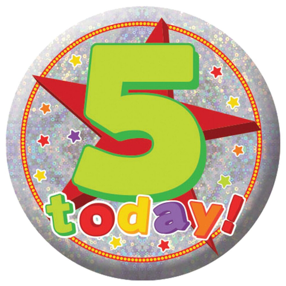 Holographic 5th Birthday Badge