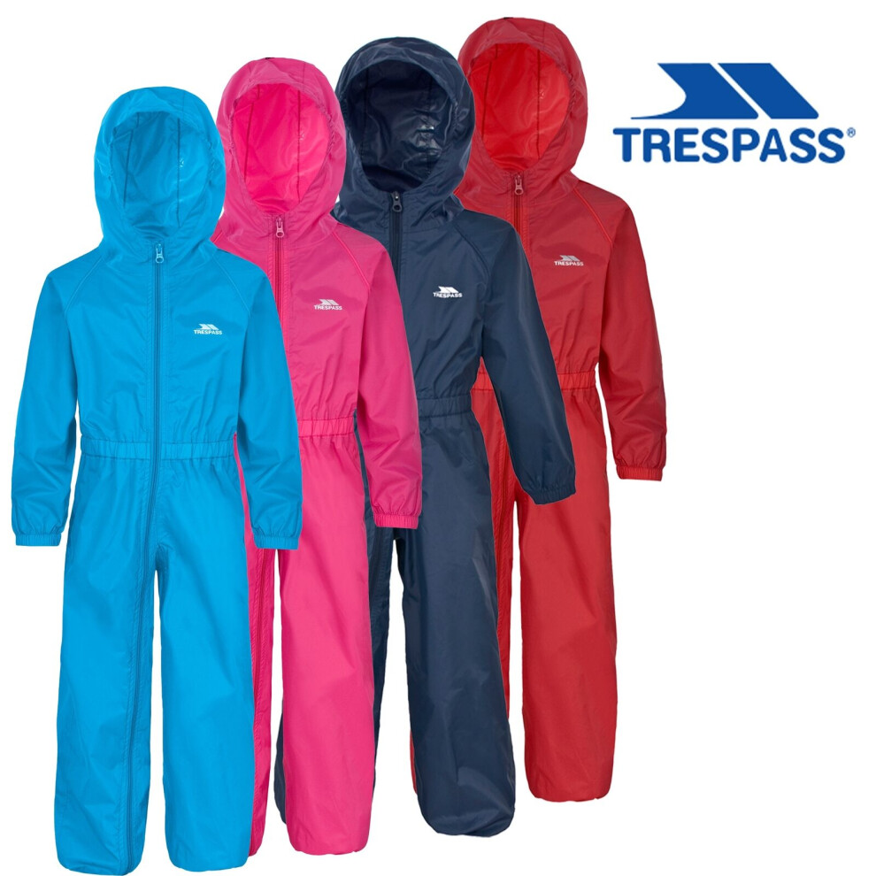 (5-6 Years, Dark Grey) Trespass Kids Rainsuit Waterproof Button