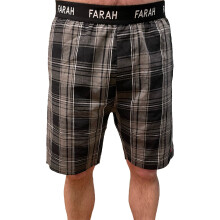 (2XL, Black) Farah Mens Briggs Elasticated Checked Sweatshorts Joggers Lounge Shorts - Black