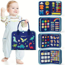 (Blue) Learning Childrens Board Early Education Life Practice Dressing Felt Busy Board