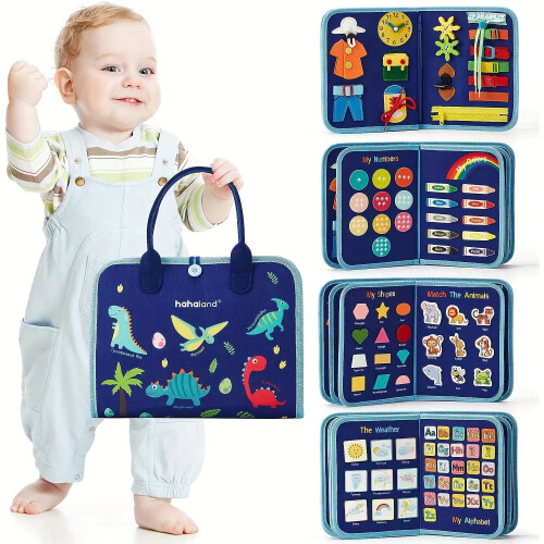 (Blue) Learning Childrens Board Early Education Life Practice Dressing Felt Busy Board