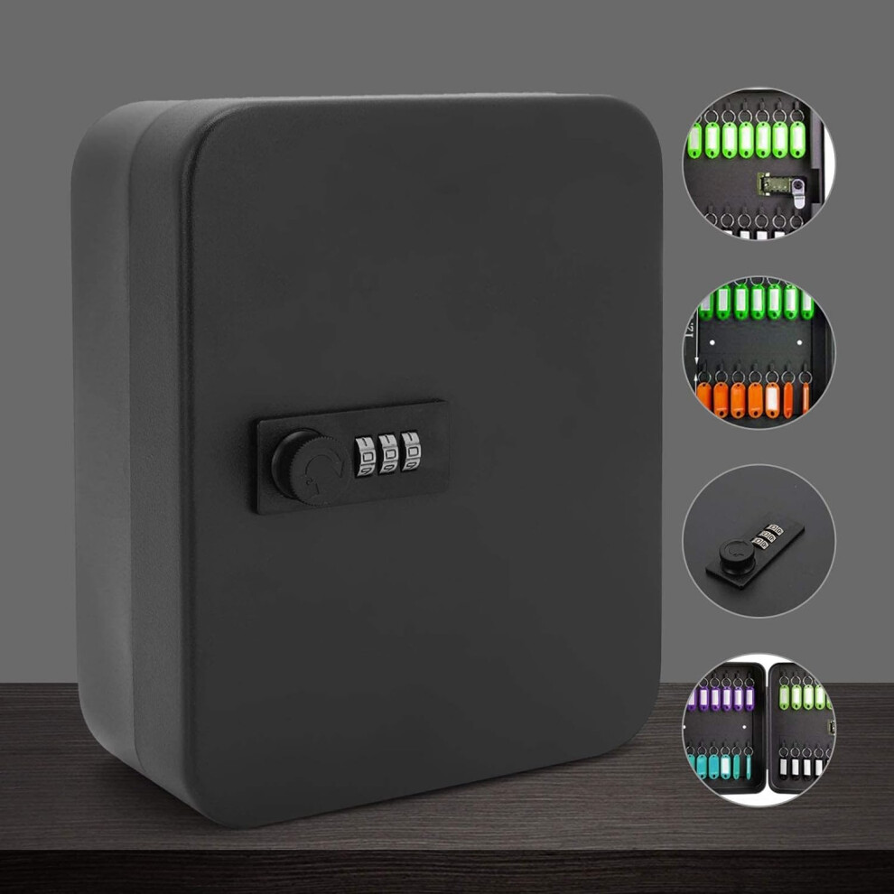 Combination Lock Metal Key Storage Cabinet Wall Mounted Lockable Safe