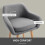 Homcom HOMCOM 2 PCs Upholstered Bucket Seat Bar Stools w/ Solid Wood Legs Grey 5