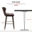 Homcom HOMCOM Bar Stools Set of 2, Dining Stools with Backrest, Footrest, Brown 6
