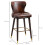 Homcom HOMCOM Bar Stools Set of 2, Dining Stools with Backrest, Footrest, Brown 2