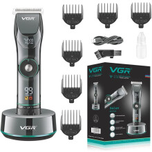 (There is a box) Base Professional Hair Clipper Man Suit Trimmer Beard LCD Wireless Charging Haircut Machine for Beard VGr Brand V-256 Comb Care