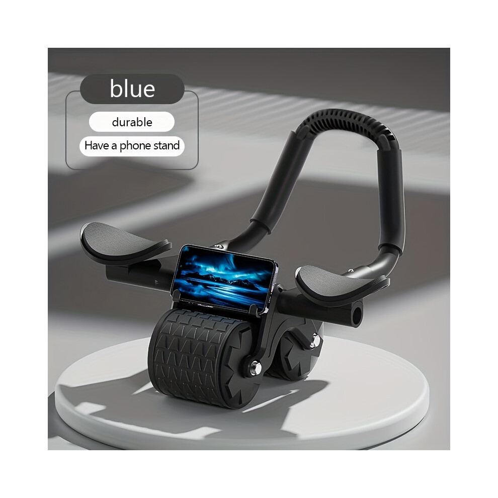 (Black) Automatic Rebound Abdominal Exercise Wheel With Elbow Support, Home Abdominal Muscle Training Equipment