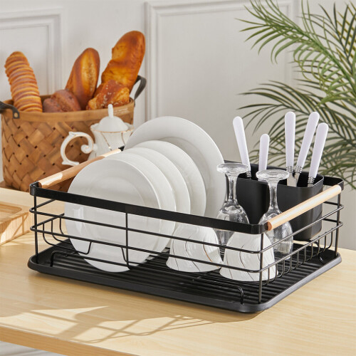 Kitchen Dish Rack Drainer with Removable Drainboard 1