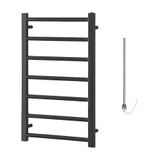 (80cm, Anthracite) ALPINE Anthracite Modern Heated Towel Rail / Warmer Bathroom Radiator Electric