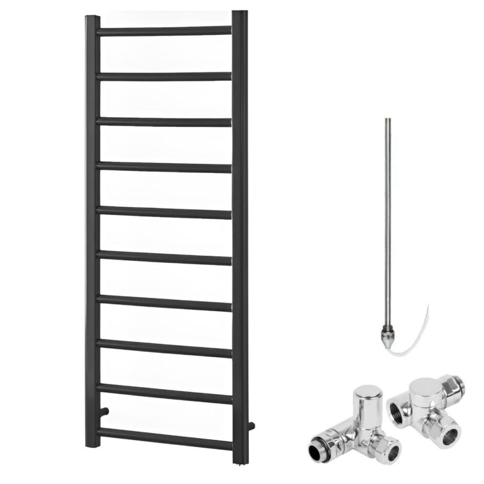(120Cm, Anthracite) Alpine Anthracite Modern Heated Towel Rail / Warmer - Dual Fuel 5056046216382