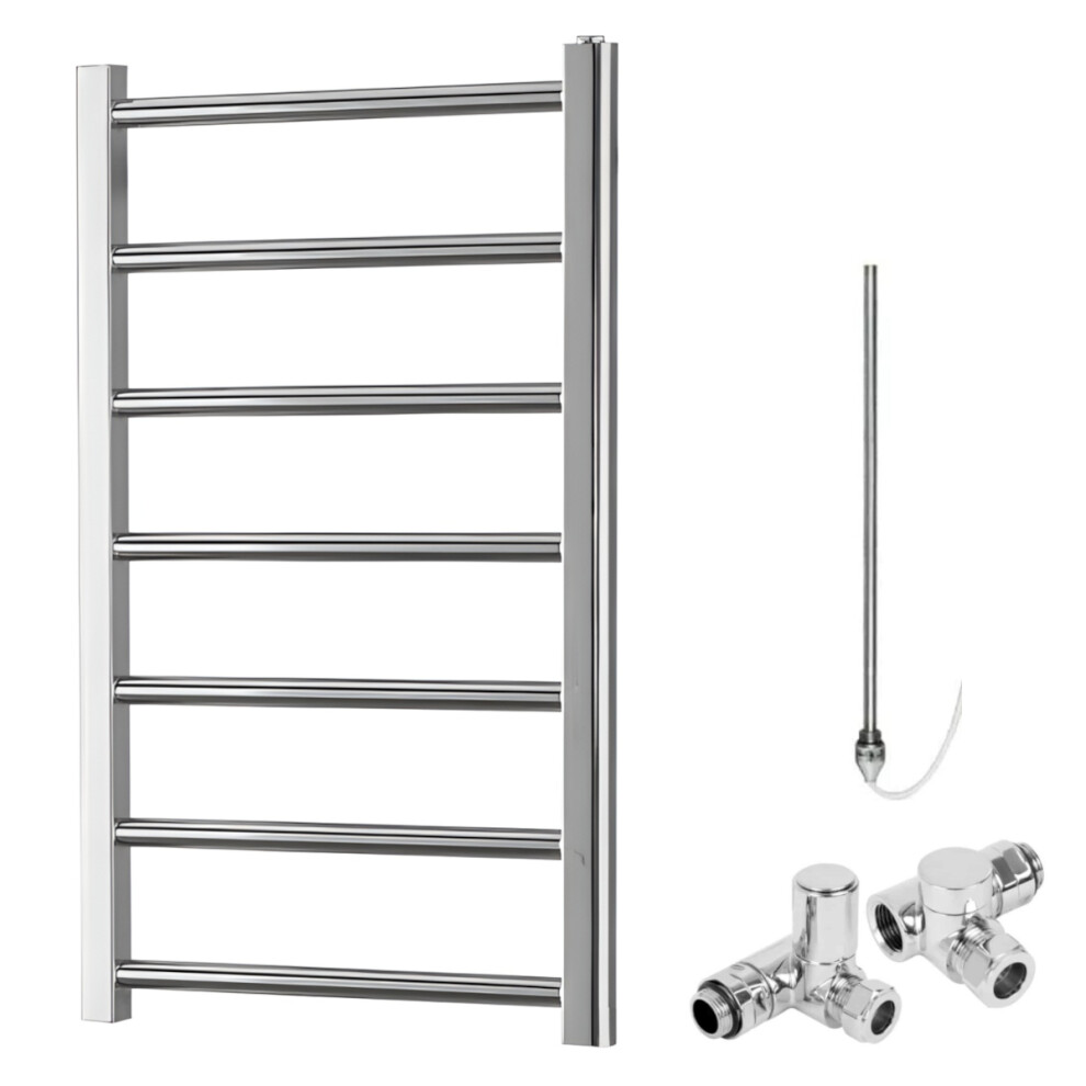 (80Cm) Alpine Chrome Modern Towel Warmer / Heated Towel Rail - Dual Fuel, Electric 5056046216344