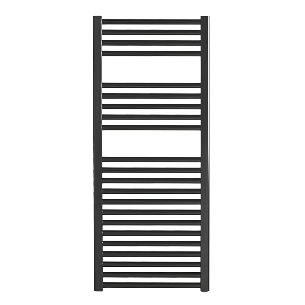 (50 Cm, 120 Cm) Bray Black Straight Towel Warmer / Heated Towel Rail Radiator - Central Heating 5060438406572