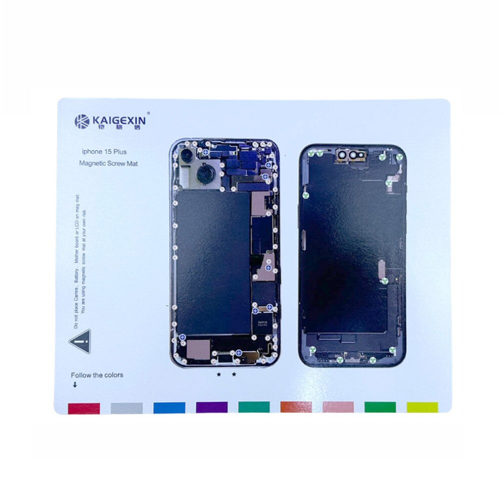 Magnetic Screw Mat Compatible With Iphone 15 Plus Repair Disassembly Help Training Guide 7865575167700