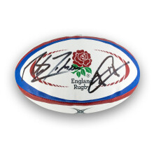 England Rugby Ball Signed by Martin Johnson and Jonny Wilkinson | Gilbert Official Replica with COA
